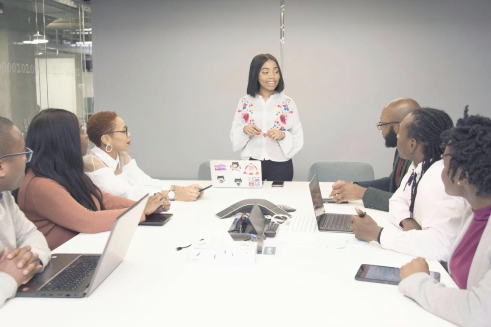 Professional business collaboration setting